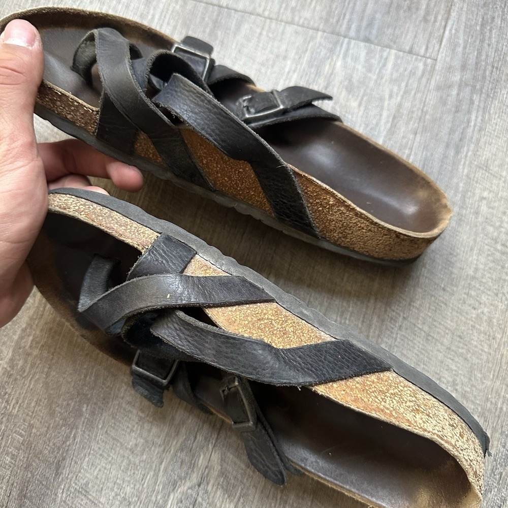 Birkenstock Mayari Sandals Womens Size 7 EU 38? Black Birko-Flor Toe Loop Read - Picture 5 of 8